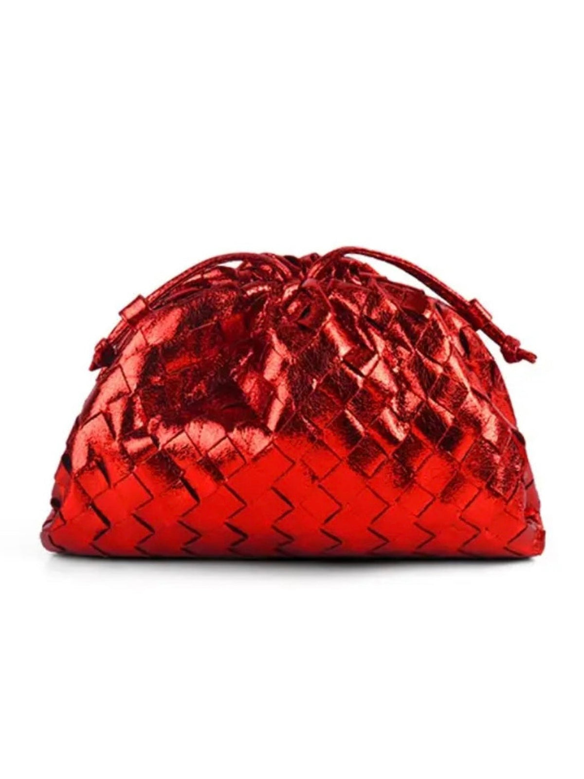 Woven DARCEY Clutch Metallic Red