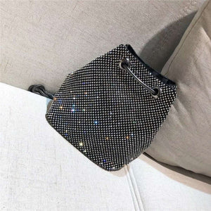 SIENNA Sparkle Bucket Bag Silver/Black