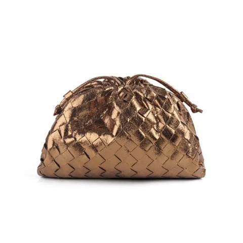 Woven DARCEY Clutch Metallic Bronze