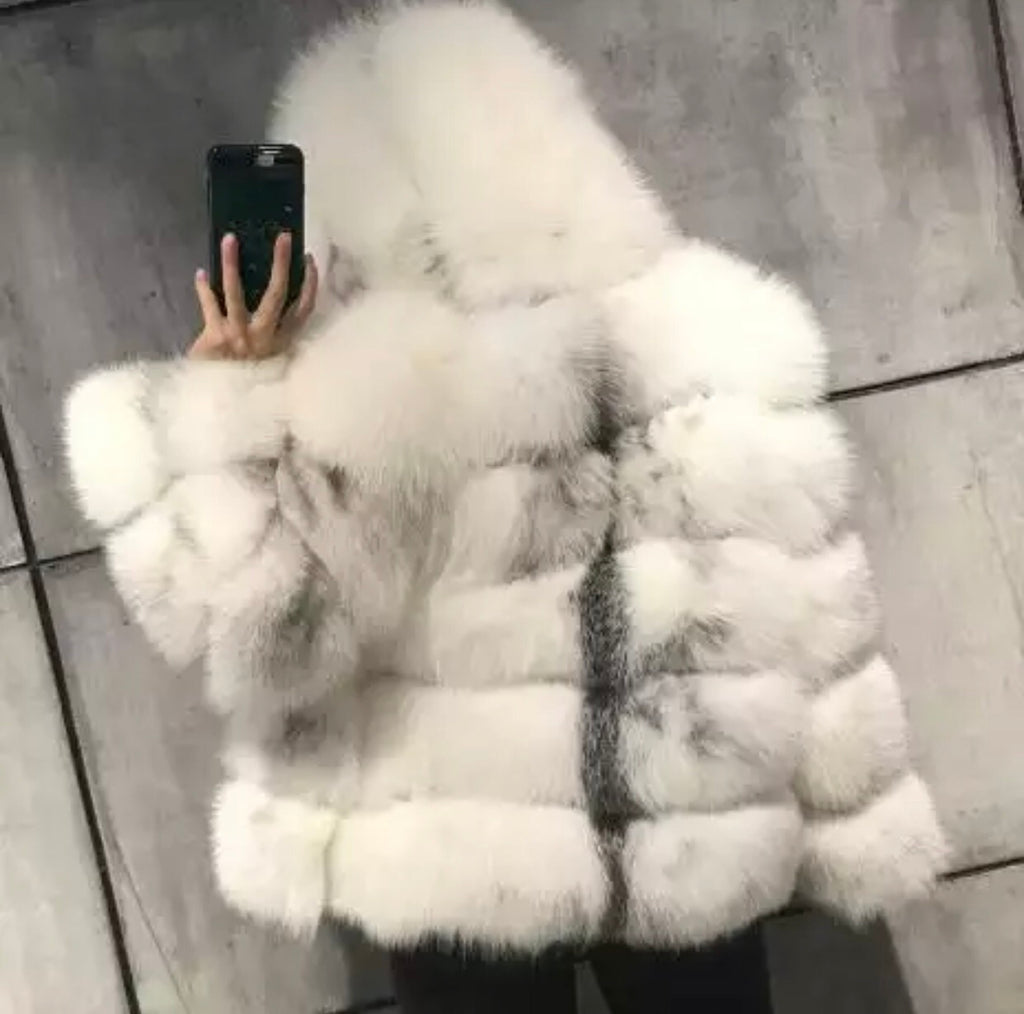 Cheap fox hot sale fur coat