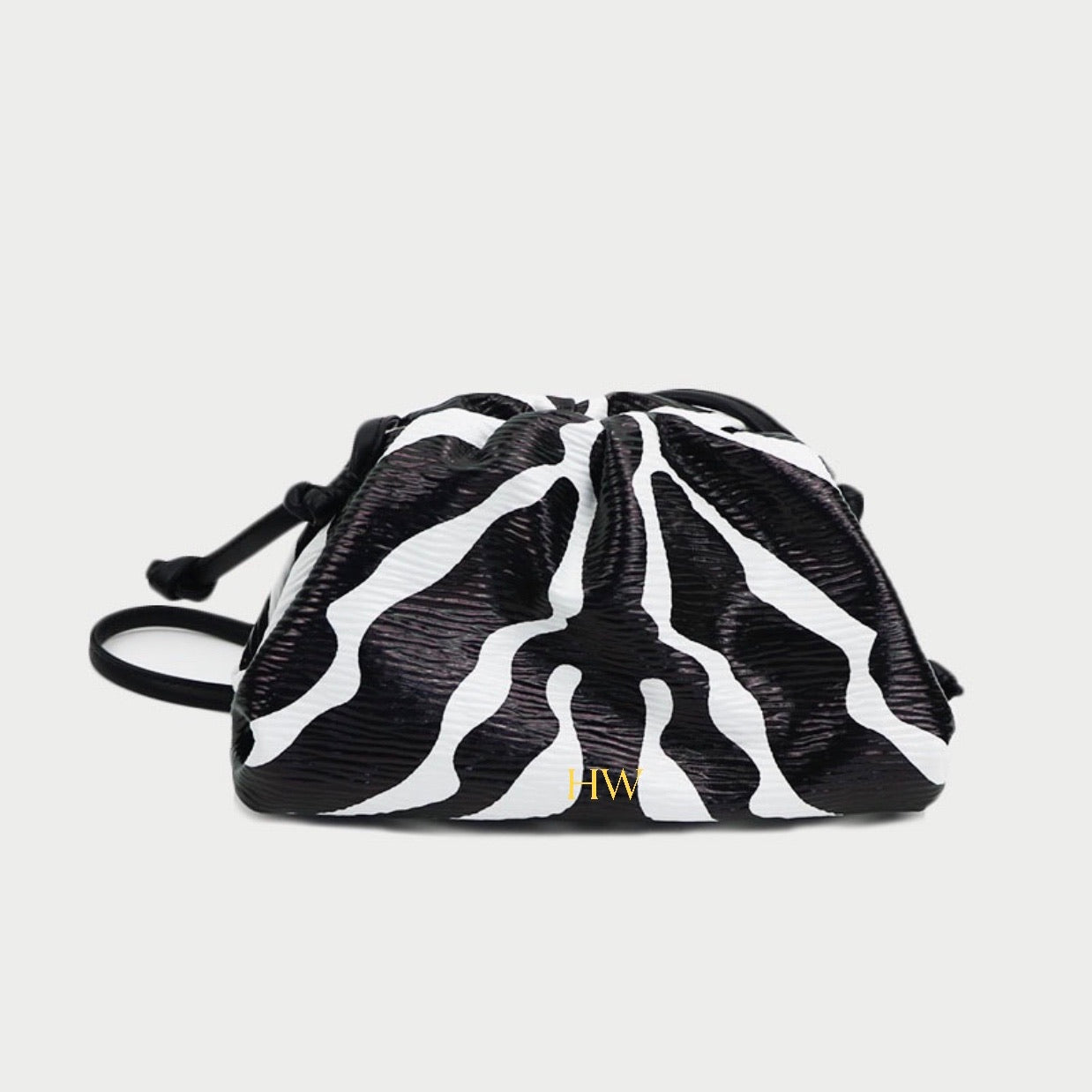 DARCEY Leather Clutch in Zebra