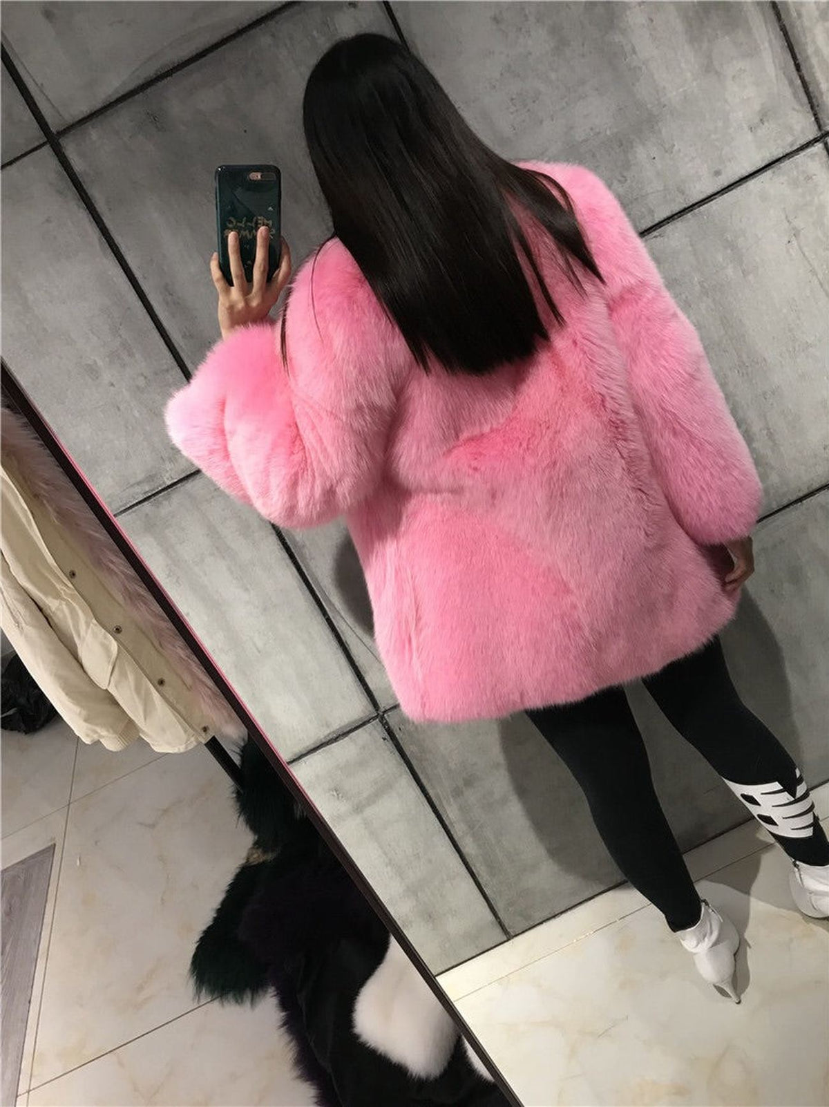FREYA Fox Fur Coat Pink