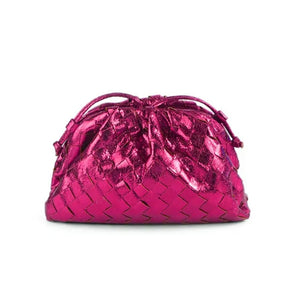 Woven DARCEY Clutch Metallic Rose