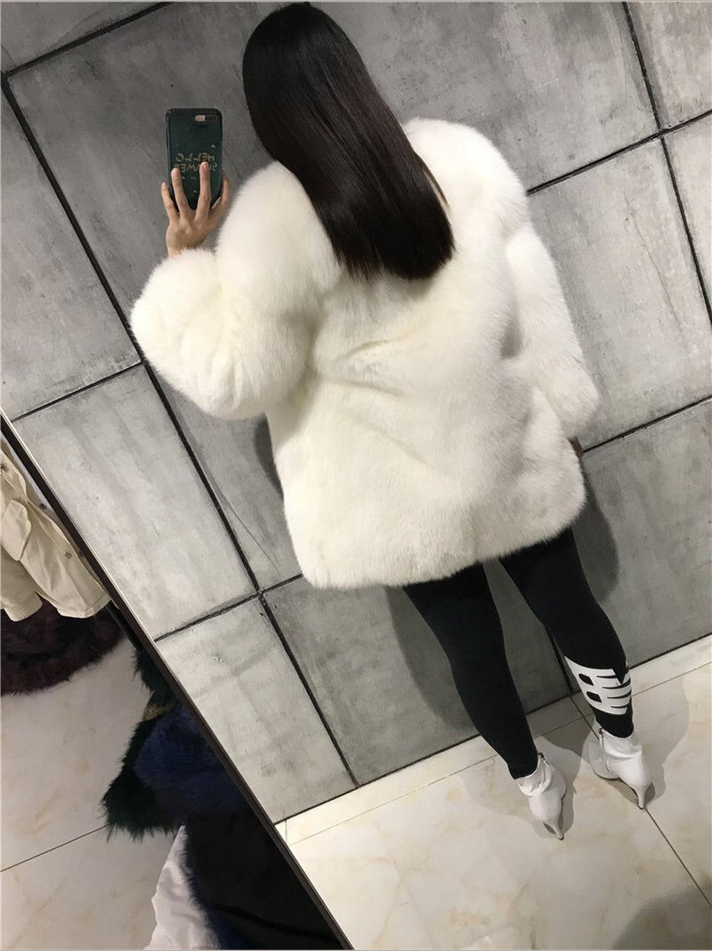 FREYA Fox Fur Coat White