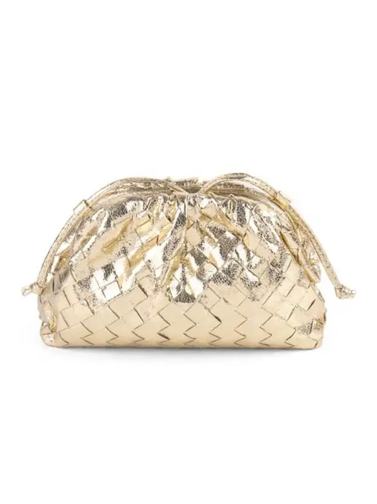 Woven DARCEY Clutch Metallic Gold
