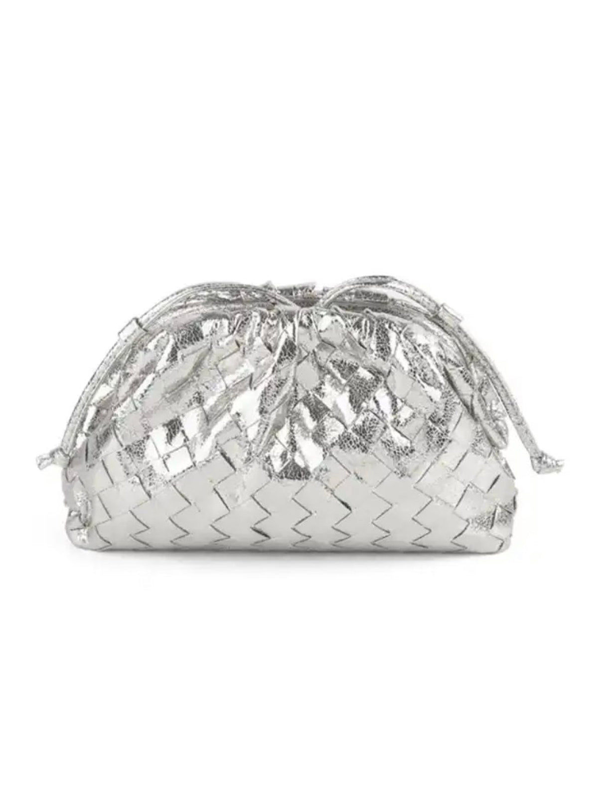 Woven DARCEY Clutch Metallic Silver
