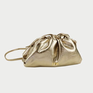 DARCEY Leather Clutch Metallic Gold